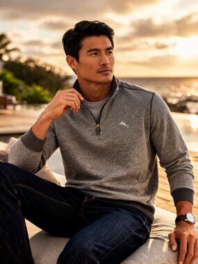 Tommy Bahama Reversible Quarter-Zip Pullover – Size XXL